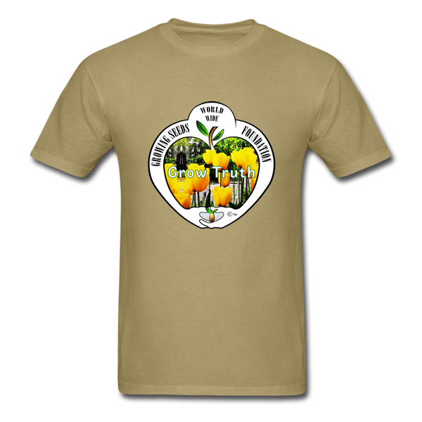 T-shirt - Growing Seeds Worldwide - Grow Truth (Unisex) - khaki