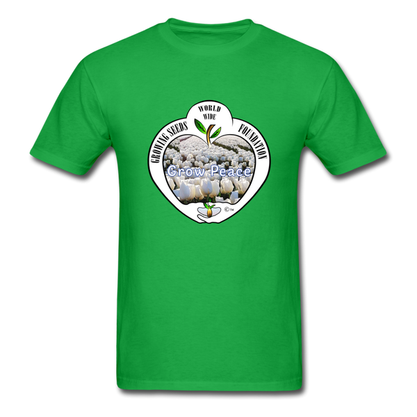 T-shirt - Growing Seeds Worldwide - Grow Peace (Unisex) - bright green