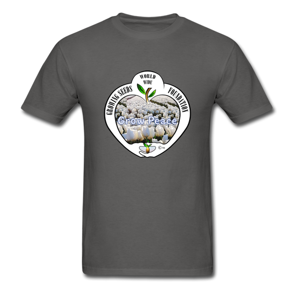 T-shirt - Growing Seeds Worldwide - Grow Peace (Unisex) - charcoal