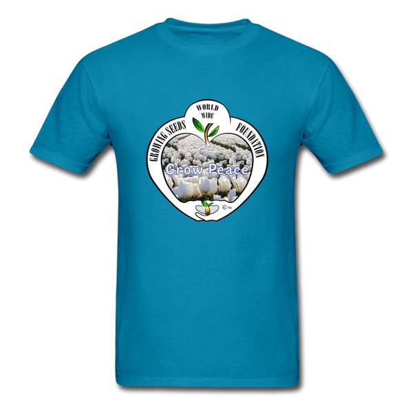 T-shirt - Growing Seeds Worldwide - Grow Peace (Unisex) - turquoise