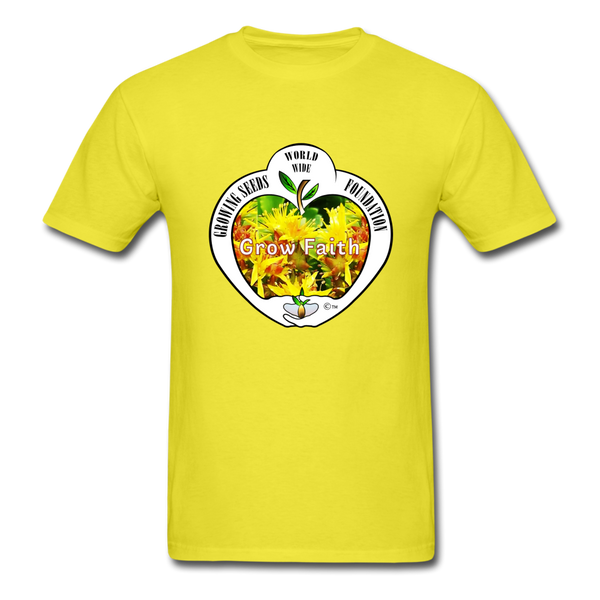 T-shirt - Growing Seeds Worldwide - Grow Faith (Unisex) - yellow