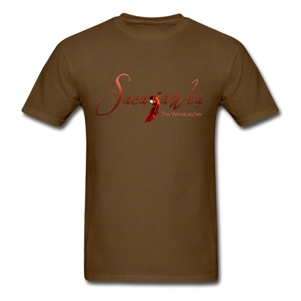 T-Shirt - Sacajawea, The Windcatcher Logo - Red Logo - brown