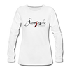 T-Shirt - Sacajawea, The Windcatcher Black Logo (Women's Long Sleeve) - white