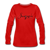 T-Shirt - Sacajawea, The Windcatcher Black Logo (Women's Long Sleeve) - red