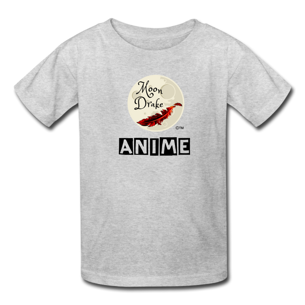 Youth T-Shirt - Moon Drake Anime Series Logo - heather gray