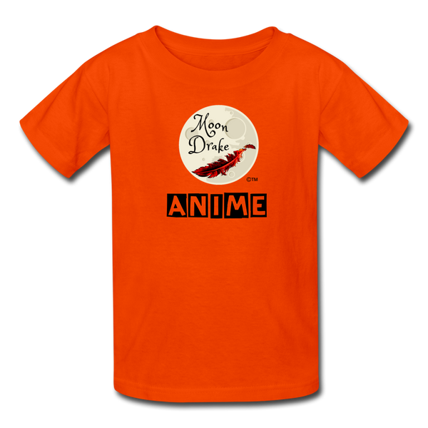 Youth T-Shirt - Moon Drake Anime Series Logo - orange