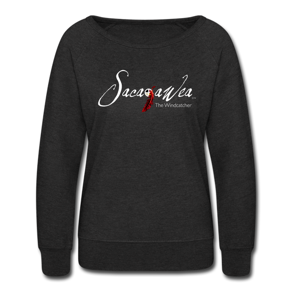 Sweatshirt - Sacajawea, The Windcatcher White Logo - heather black