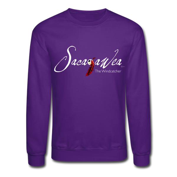 Sweatshirt - Sacajawea, The Windcatcher White Logo (Unisex) - purple