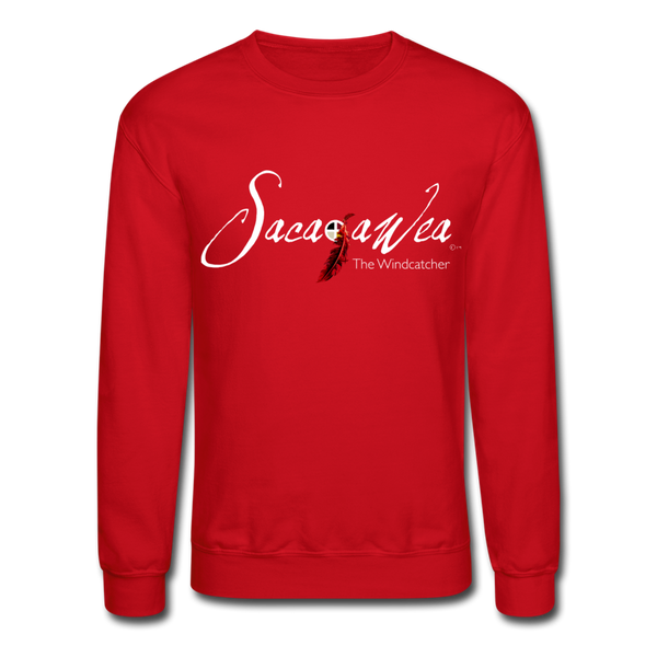 Sweatshirt - Sacajawea, The Windcatcher White Logo (Unisex) - red