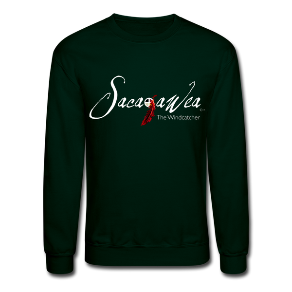 Sweatshirt - Sacajawea, The Windcatcher White Logo (Unisex) - forest green