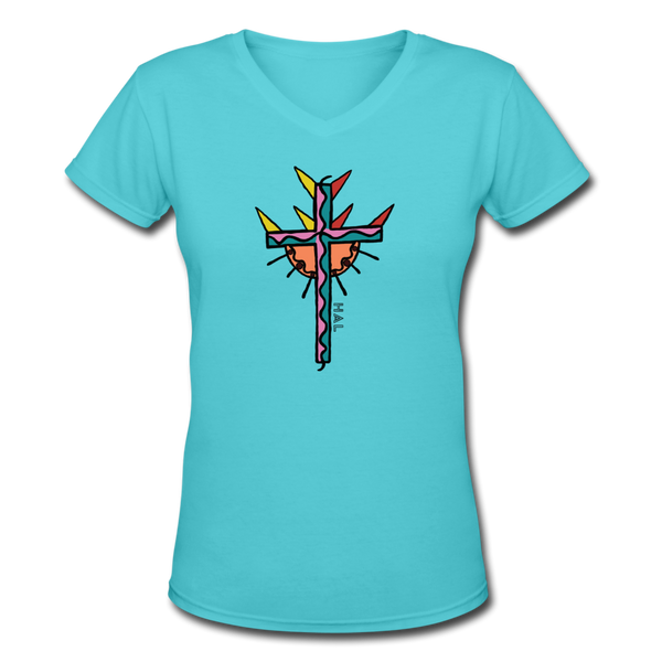 T-shirt - HALelujah! Designs - Power of the Cross (Women's) - aqua