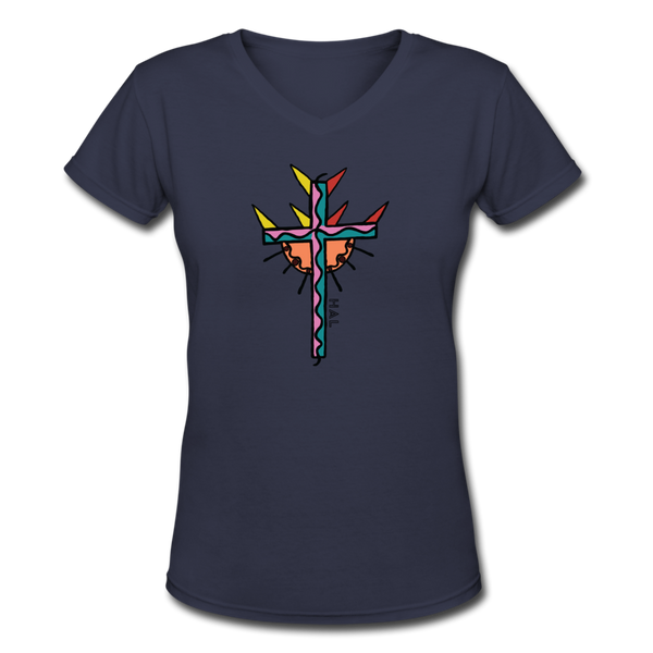 T-shirt - HALelujah! Designs - Power of the Cross (Women's) - navy