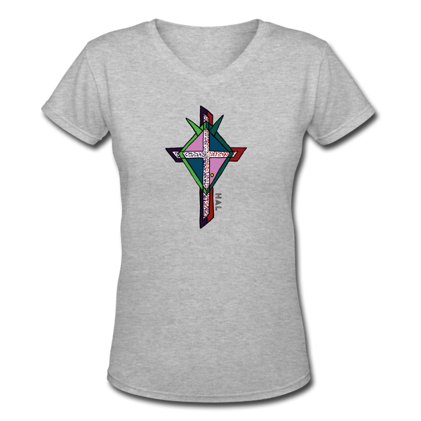 T-shirt - HALelujah! Designs - Cross of Love (Women's) - gray