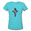 T-shirt - HALelujah! Designs - Cross of Love (Women's) - aqua