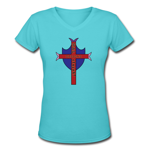 T-shirt - HALelujah! Designs Logo (Women's) - aqua