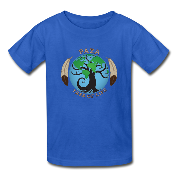 Youth T-shirt - PAZA Tree of Life Logo - royal blue