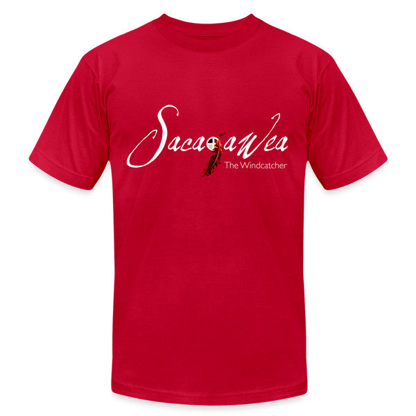 T-Shirt - Sacajawea, The Windcatcher White Logo - Unisex - red