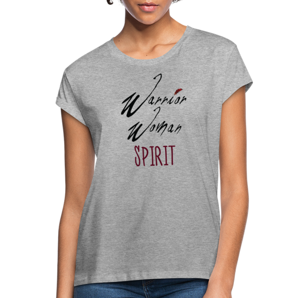 T-Shirt - Warrior Woman Spirit Black Logo (Women's) - heather gray