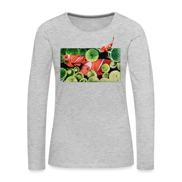 T-shirt - Fish by Fitz T-Shirt (women's long sleeve) - heather gray